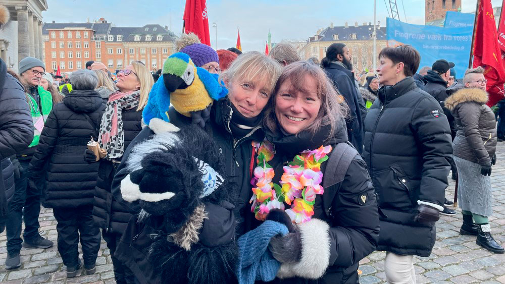 Omkring 50.000 borgere var mødt op til demonstration for bevarelse af store bededag på en bidende kold februardag.
